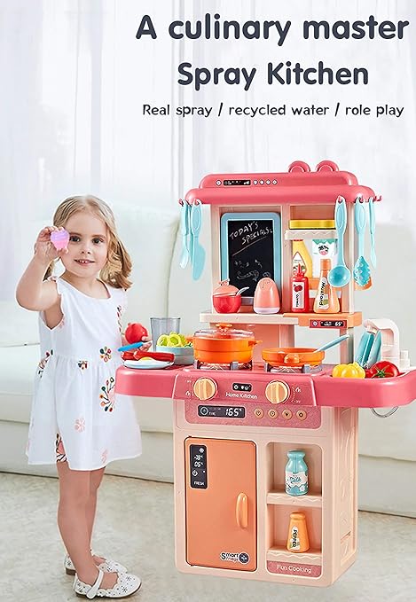 Tinny Toys  Kitchen Set for Kids 42 PCS Battery Oprated Pretend Play Kitchen Toy Set