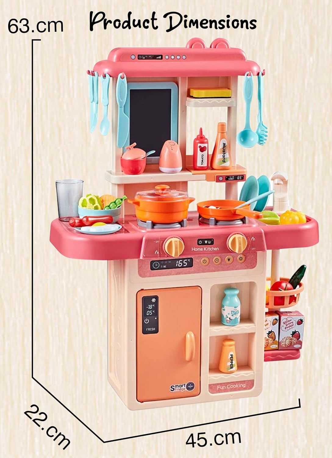 Tinny Toys  Kitchen Set for Kids 42 PCS Battery Oprated Pretend Play Kitchen Toy Set
